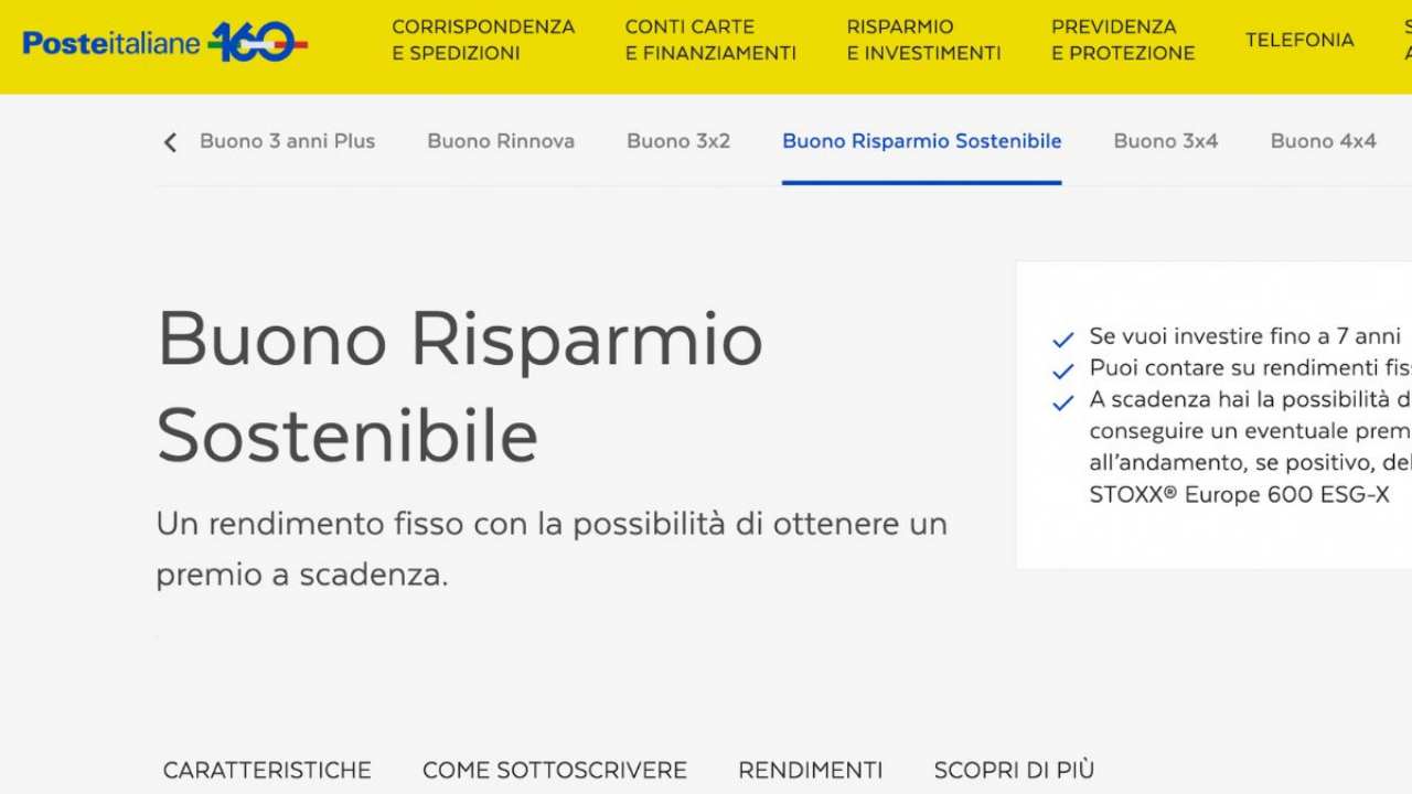 Poste Buono risparmio sostenibile