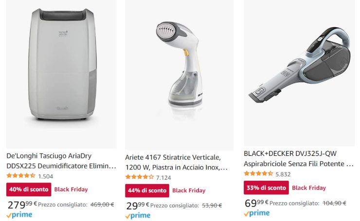 Black Friday Amazon elettrodomestici