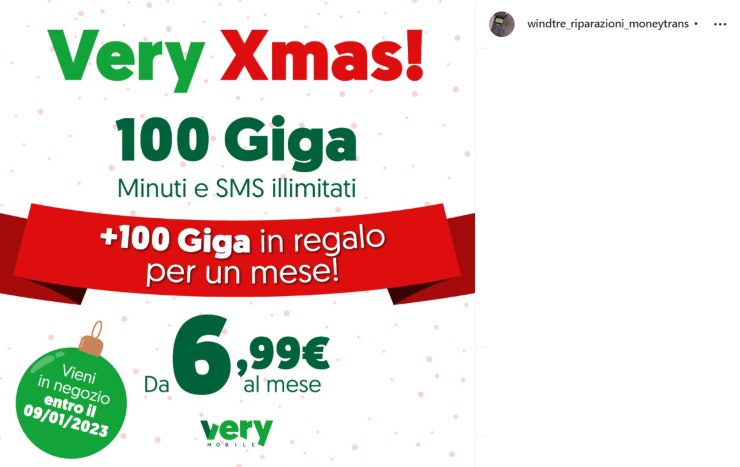 Very Xmas offerta natale Very Mobile 